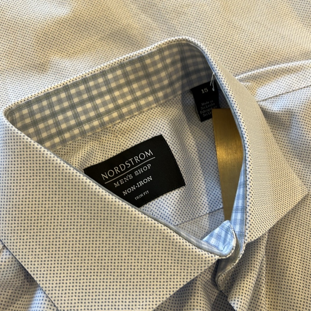 Nordstrom Non-Iron Trim Fit Dress Shirt in Size 15 - Picture 4 of 9